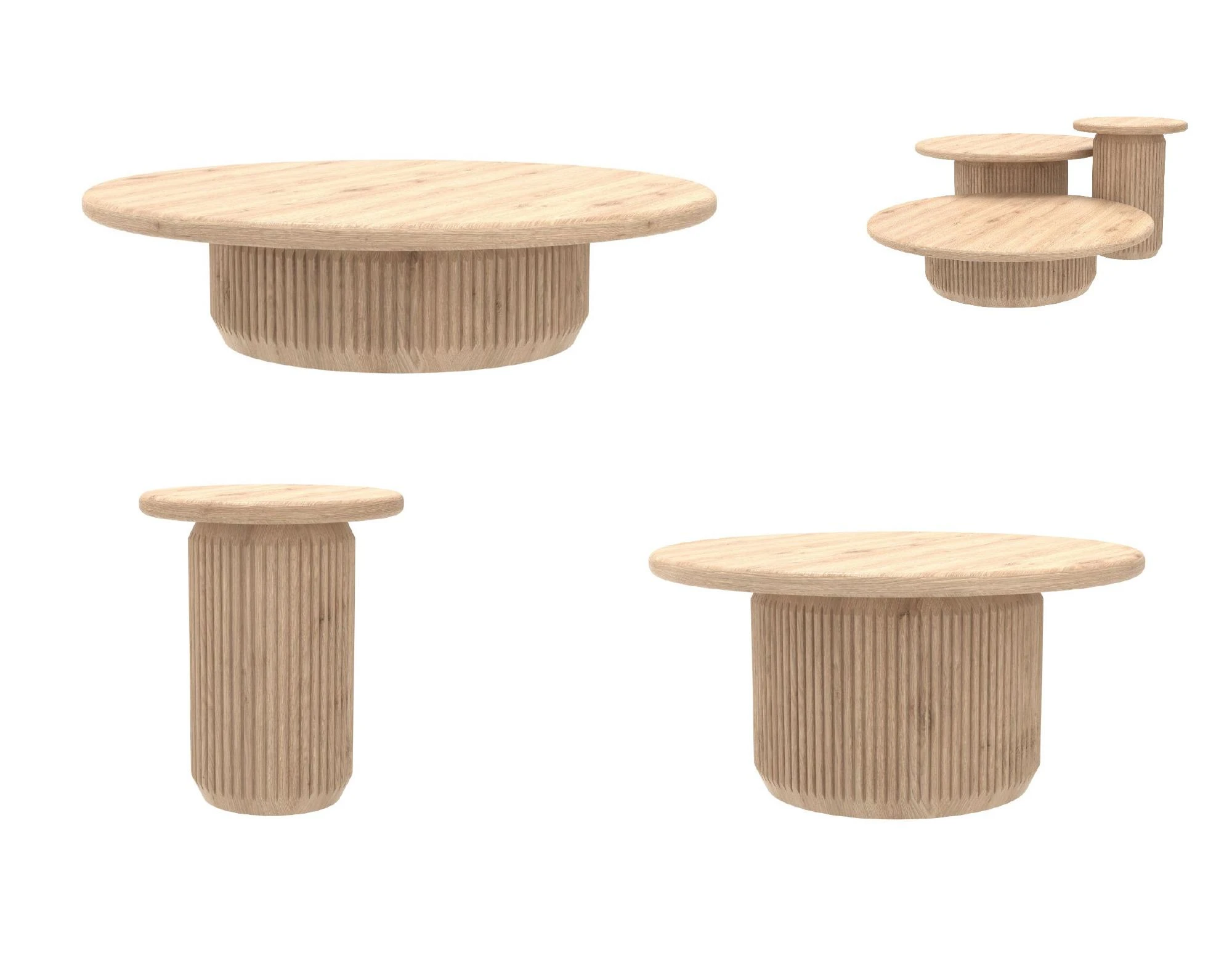 Accent Table Concepts — October 2024 — Coffee Table
36″ Diameter x 9.5″ H
Coffee /End Table
16″ Diameter x 18″ H
Coffee Table
36″ Diameter x 15″ H