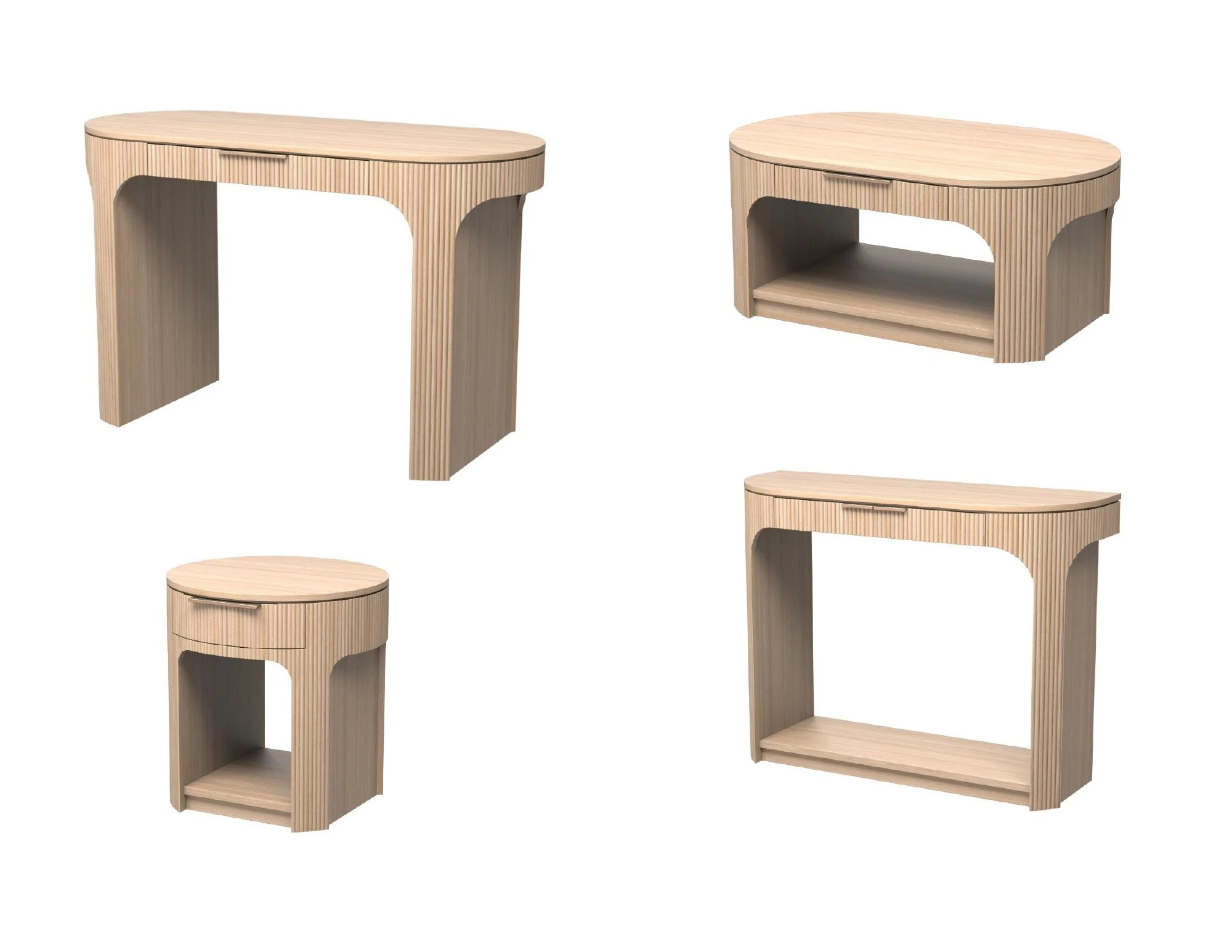 Accent Table Concepts — October 2024 — Writing Desk
48″ W x 24″ D x 30″ H
Coffee Table
40″ W x 20″ D x 17″ H
End Table
20″ W x 20″ D x 24″ H
Console Table
36″ 