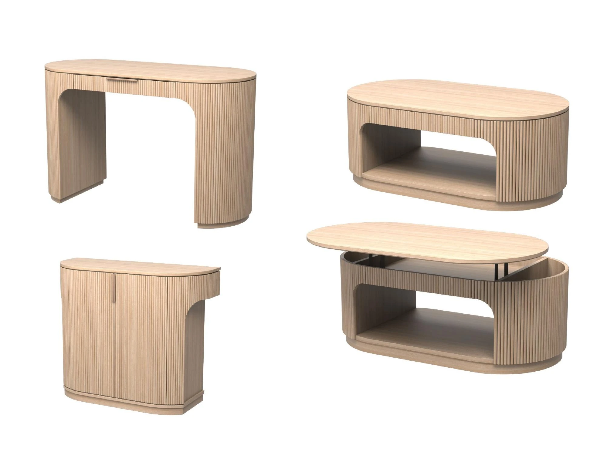 Accent Table Concepts — October 2024 — Coffee Table
40″ W x 20″ D x 17″ H
Writing Desk
48″ W x 24″ D x 30″ H
Console Table
36″ W x 14″ D x 30″ H