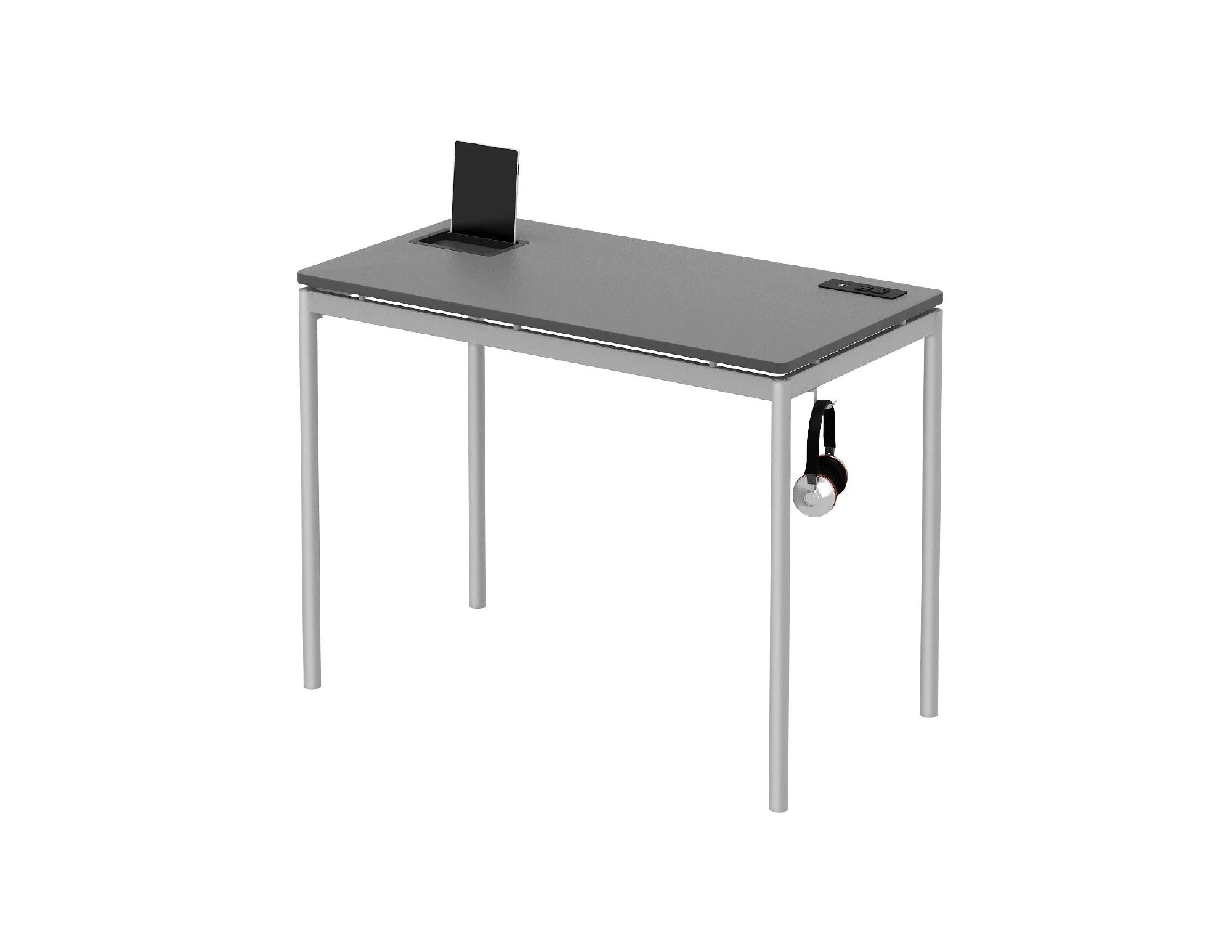 Student Desks — Student Desk
44″ W x 22″ D x 30″ H
• Integrated Power
• Phone/Tablet Holder
• Hooks