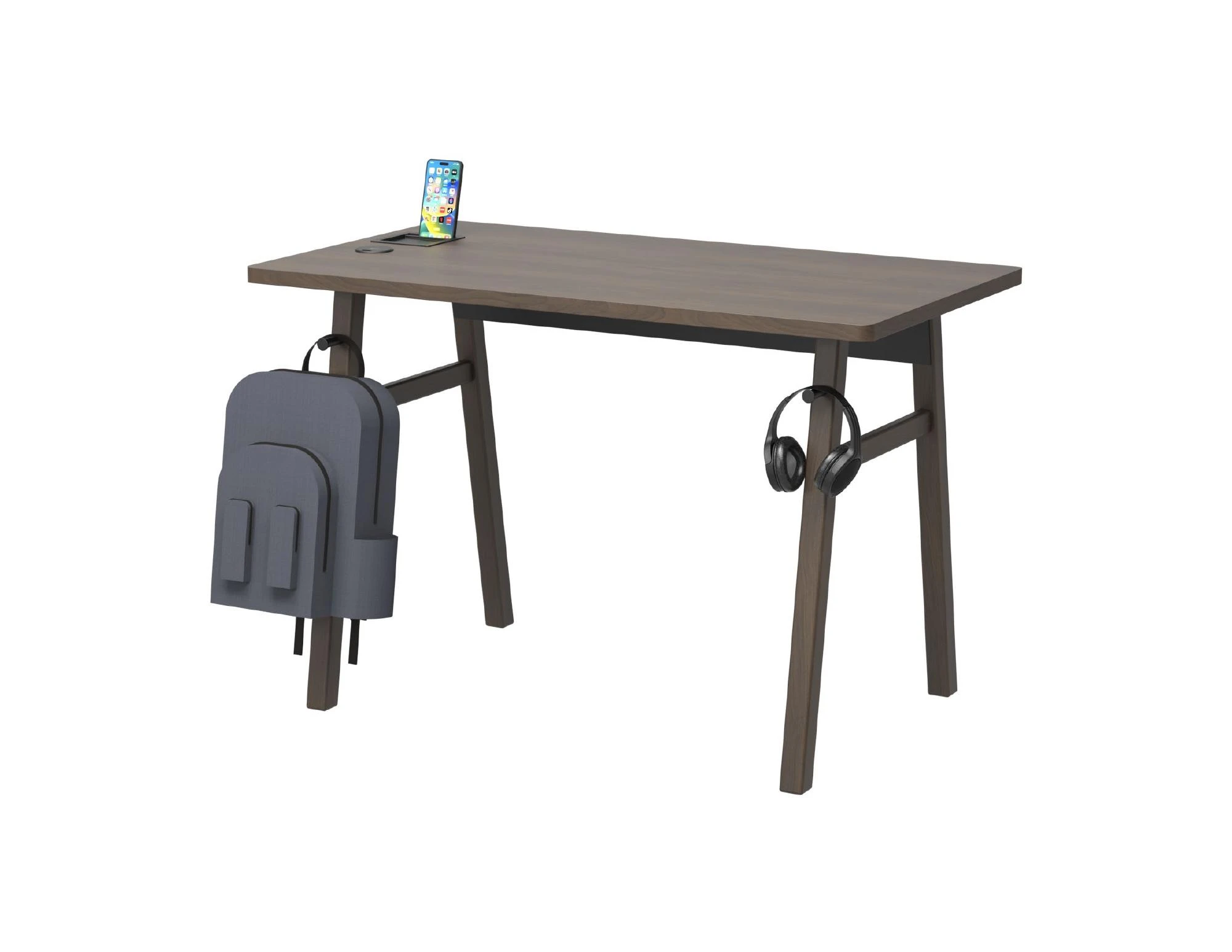 Student Desks — Student Desk
44″ W x 22″ D x 30″ H
• Integrated Power
• Phone/Tablet Holder
• Hooks