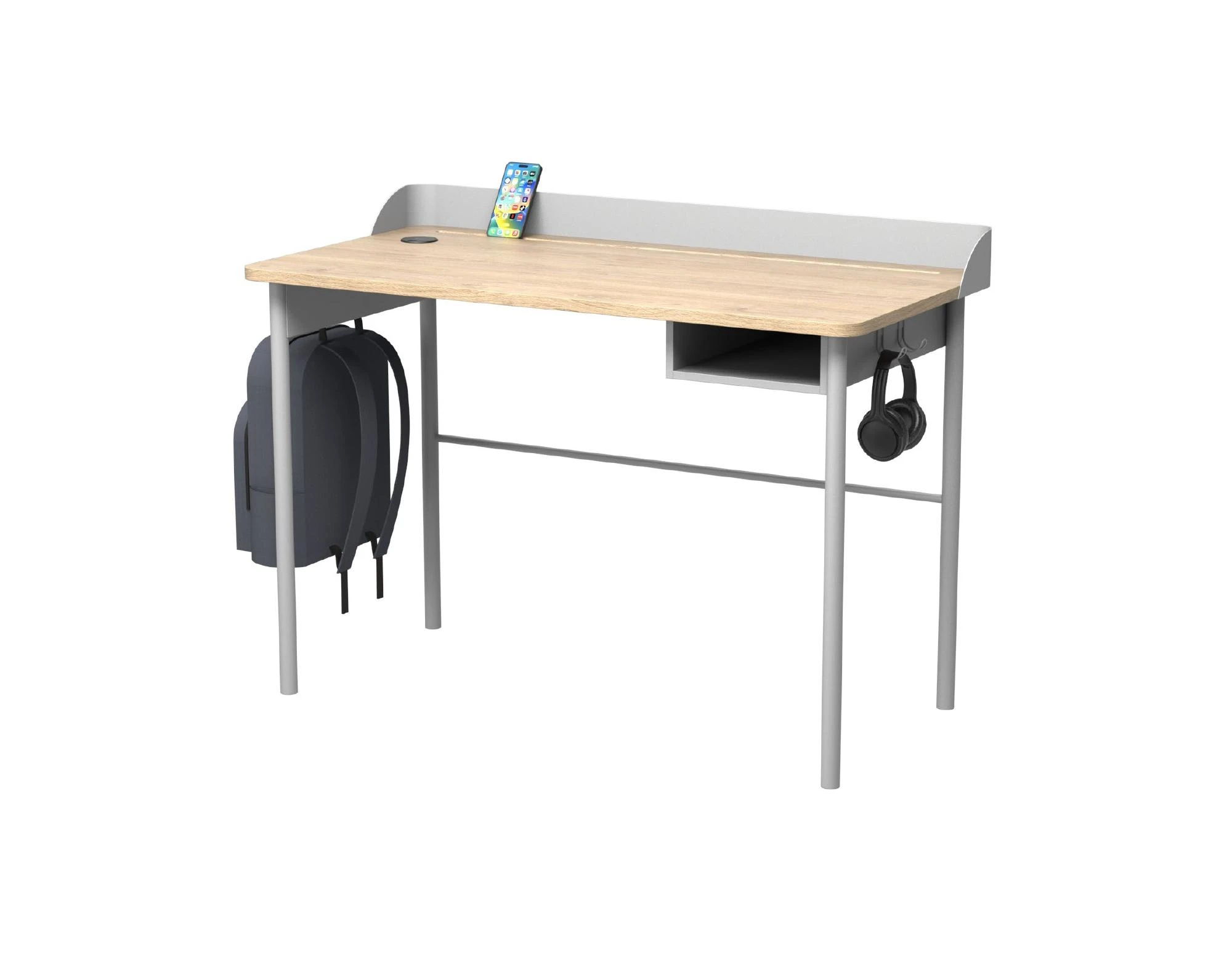 Student Desks — Student Desk
44″ W x 22″ D x 34″ H
• Integrated Power
• Phone/Tablet Holder
• Storage
• Hooks