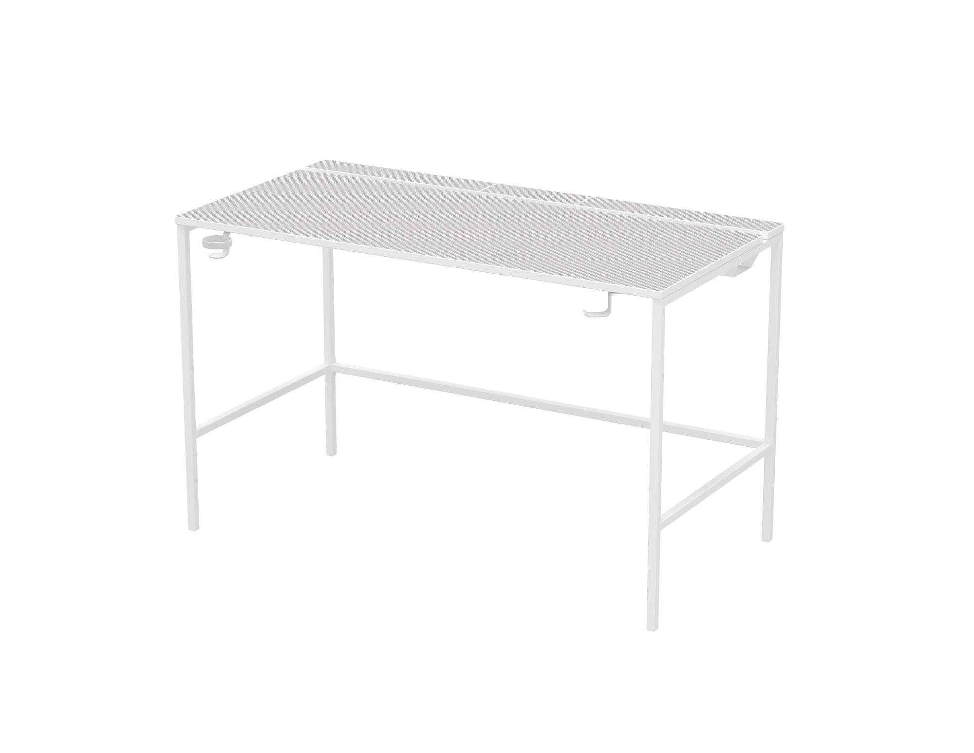Entry Level Gaming Desks — Gaming Desk
44″ W x 20″ D x 30″ H
o Accessory hook and
cup holder
o Flip up panels for
cable management
with metal tray.