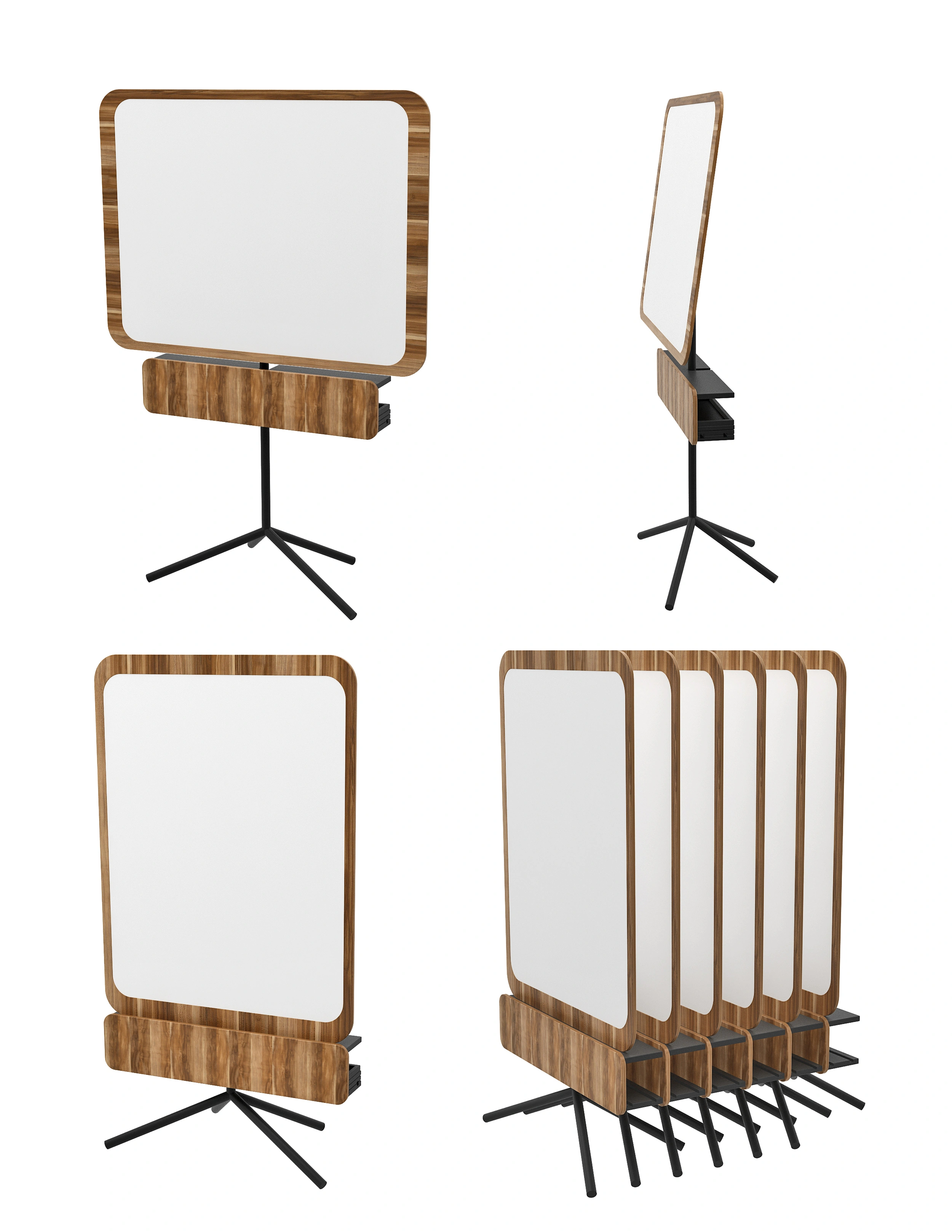 Whiteboard Audio System — Configurable to portrait or landscape, tiltable and stackable to save space.