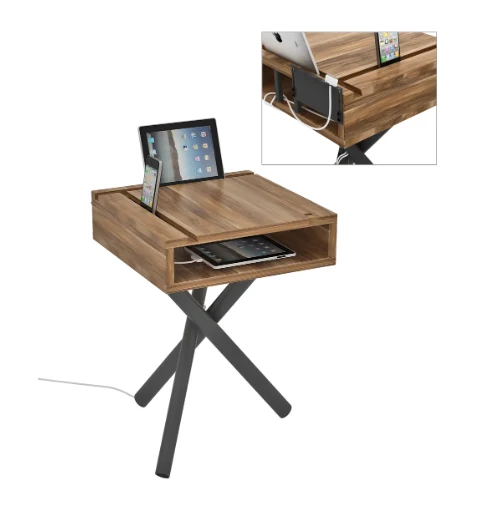 Functional Furniture — Tech side table with channel to hold your tech and cable management for easy access to your cables.